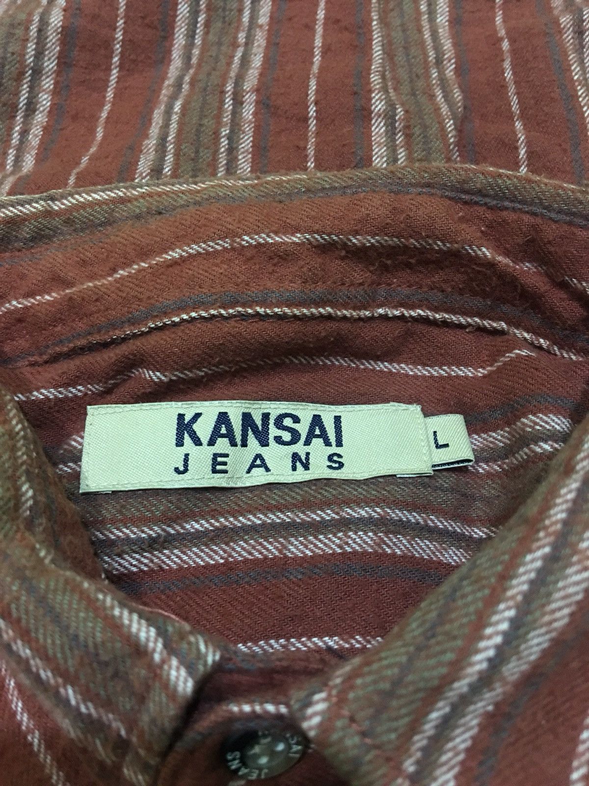 Japanese Brand × Kansai Yamamoto Kansai Yamamoto Jeans Flanel Japanese Brand Button Up Shirt Size US L / EU 52-54 / 3 - 3 Thumbnail