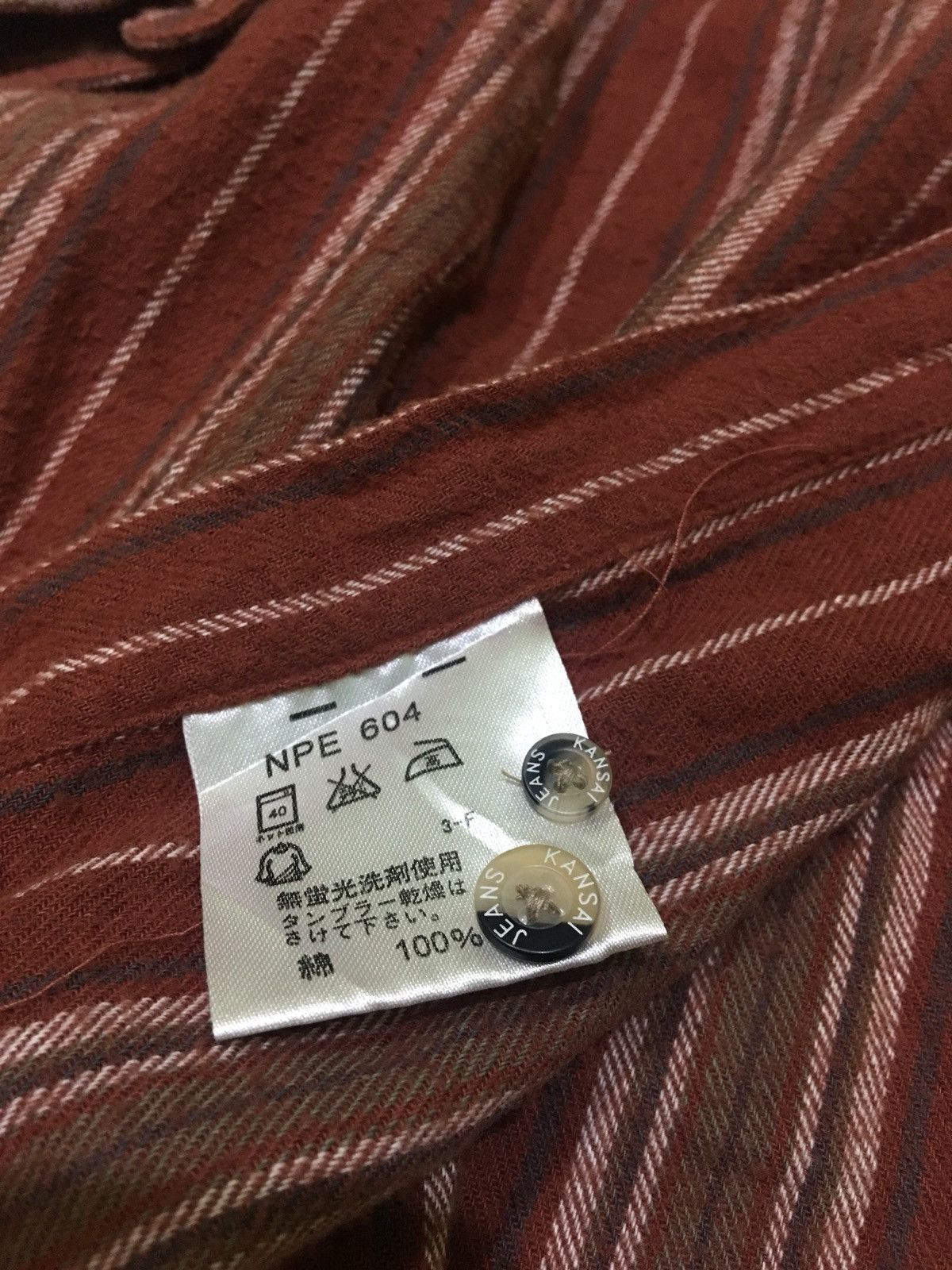 Japanese Brand × Kansai Yamamoto Kansai Yamamoto Jeans Flanel Japanese Brand Button Up Shirt Size US L / EU 52-54 / 3 - 4 Thumbnail
