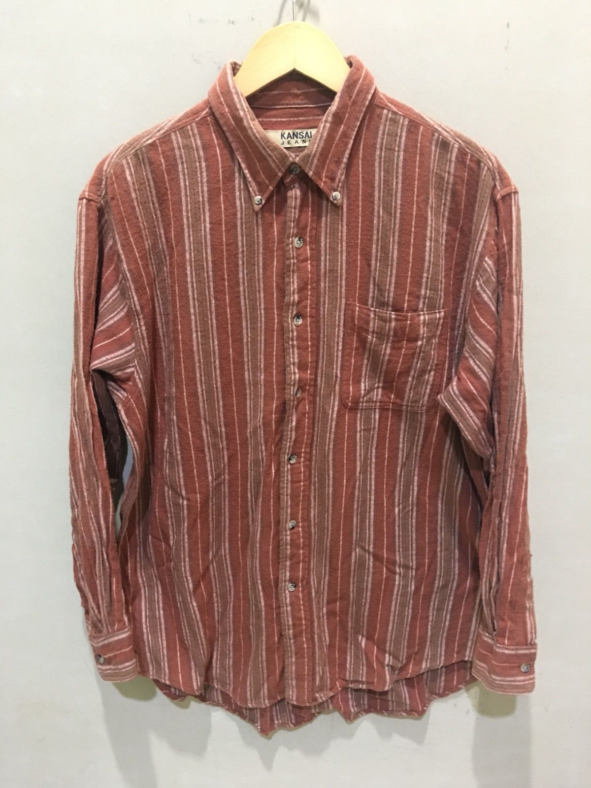Japanese Brand × Kansai Yamamoto Kansai Yamamoto Jeans Flanel Japanese Brand Button Up Shirt Size US L / EU 52-54 / 3 - 1 Thumbnail