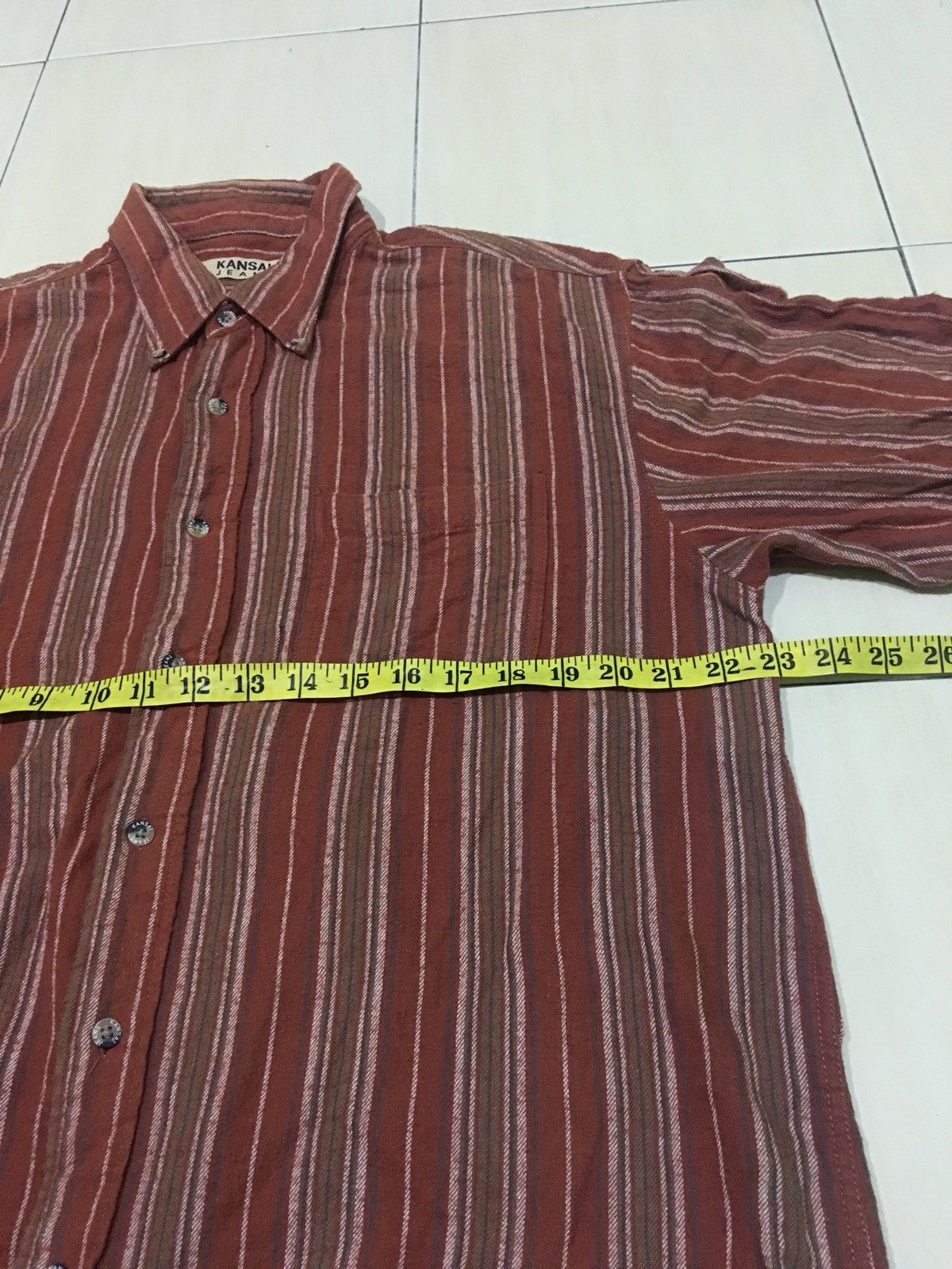 Japanese Brand × Kansai Yamamoto Kansai Yamamoto Jeans Flanel Japanese Brand Button Up Shirt Size US L / EU 52-54 / 3 - 8 Thumbnail