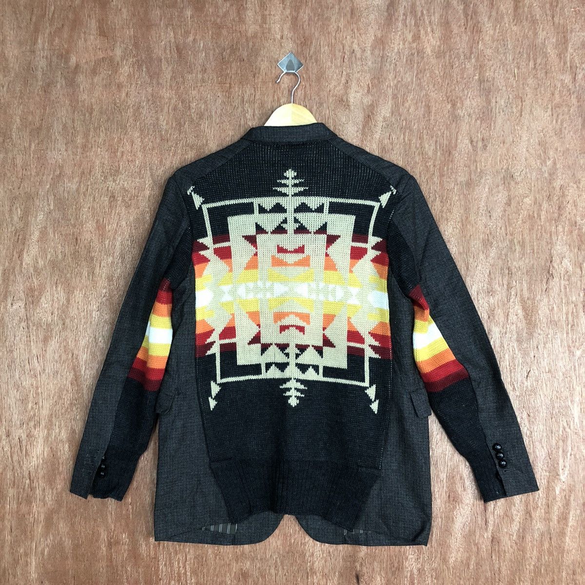 Japanese Brand DL A Japan Navajo Grey Jacket art cardigan #c815 Size US M / EU 48-50 / 2 - 1 Thumbnail