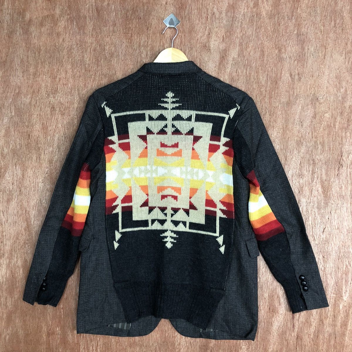 Japanese Brand DL A Japan Navajo Grey Jacket art cardigan #c815 Size US M / EU 48-50 / 2 - 3 Thumbnail