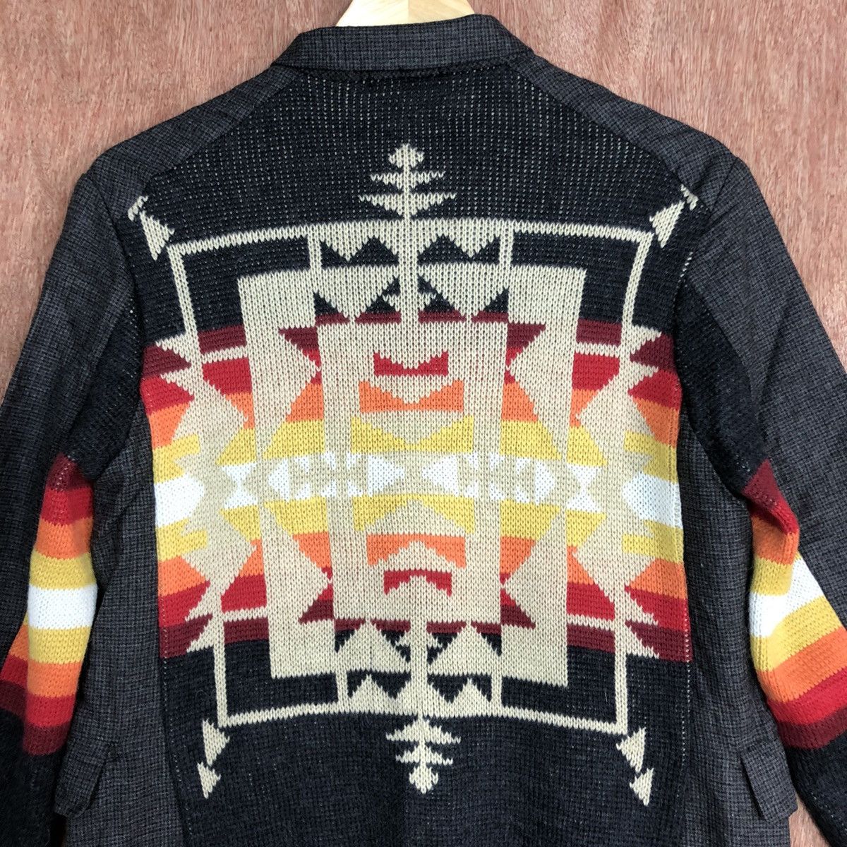 Japanese Brand DL A Japan Navajo Grey Jacket art cardigan #c815 Size US M / EU 48-50 / 2 - 4 Thumbnail