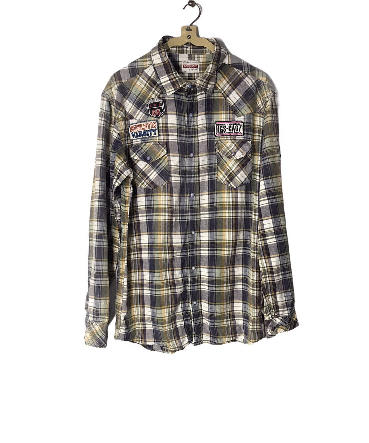 Flannel × Japanese Brand Roushette cotton flannel buttom up with patches Size US L / EU 52-54 / 3 - 1 Thumbnail