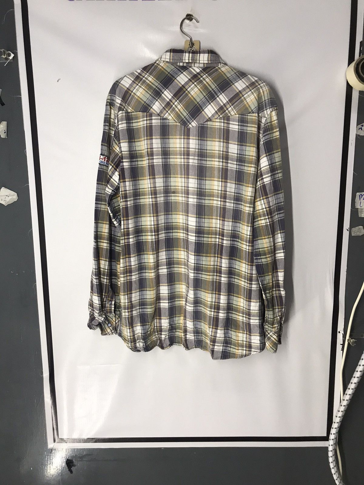 Flannel × Japanese Brand Roushette cotton flannel buttom up with patches Size US L / EU 52-54 / 3 - 9 Thumbnail