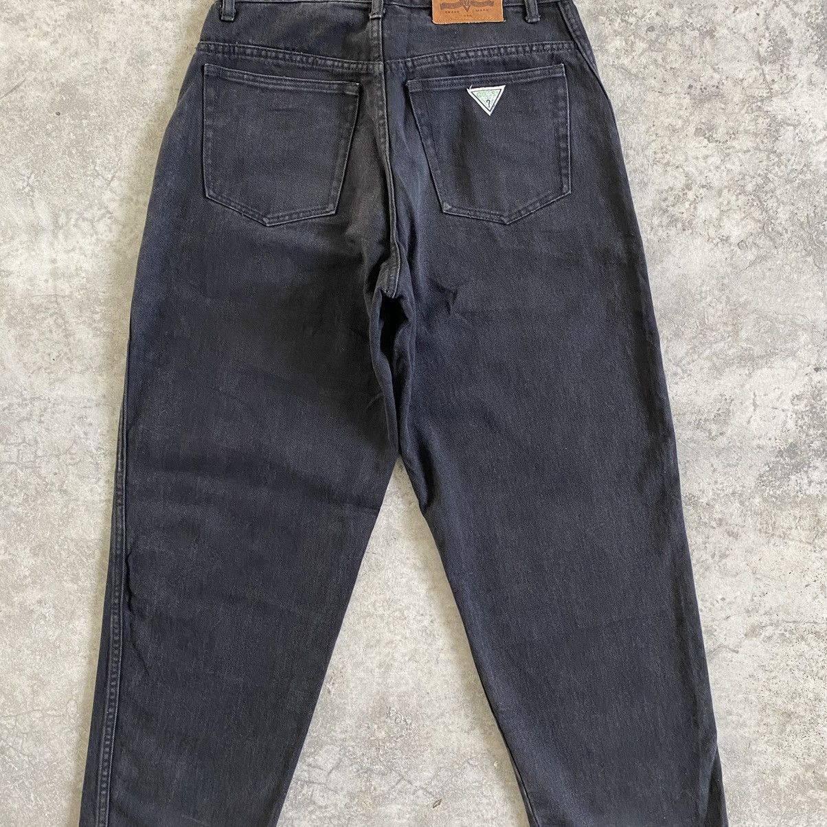 Guess VTG Guess George Marciano Faded Black Baggy Jeans Size US 31 - 14 Thumbnail