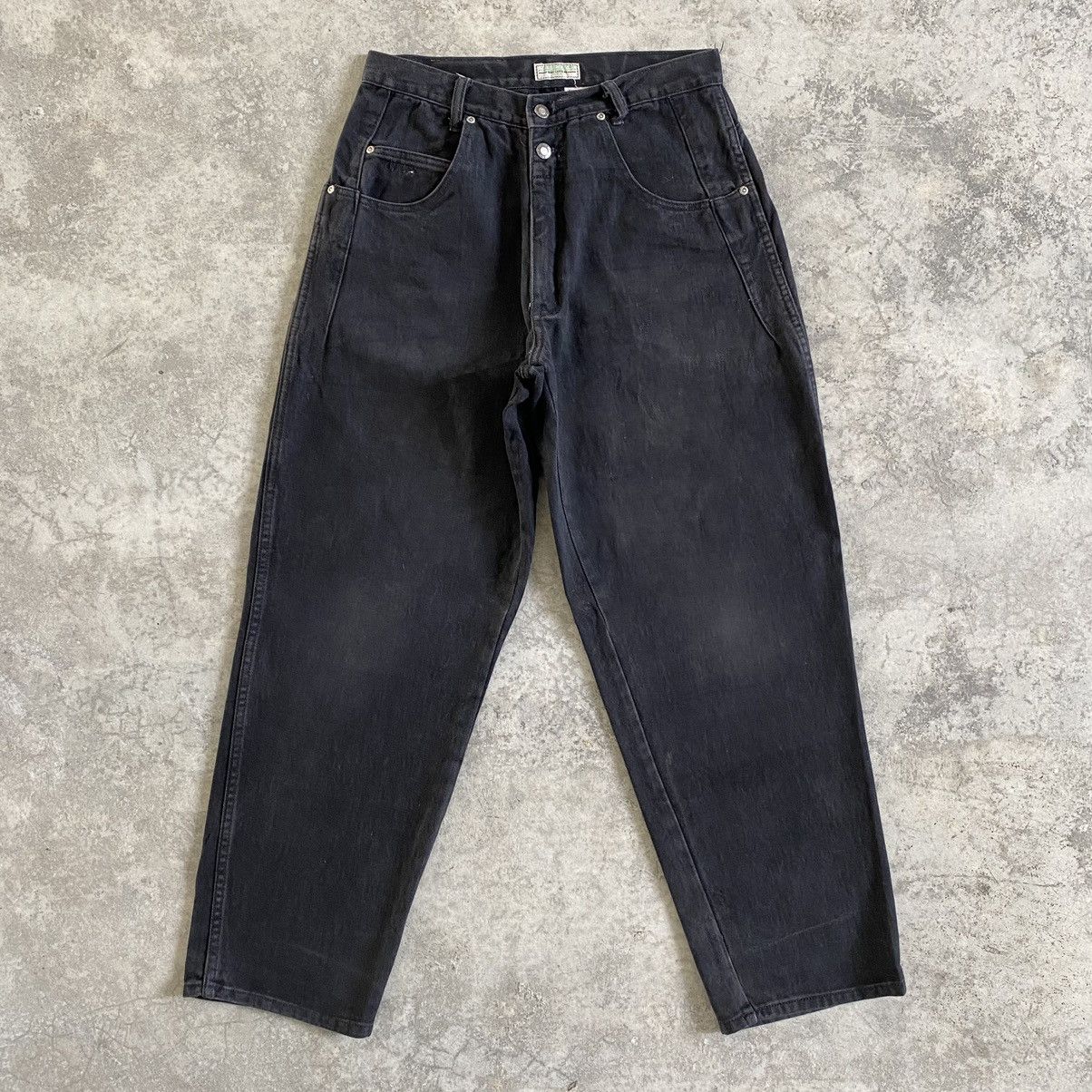Guess VTG Guess George Marciano Faded Black Baggy Jeans Size US 31 - 1 Thumbnail