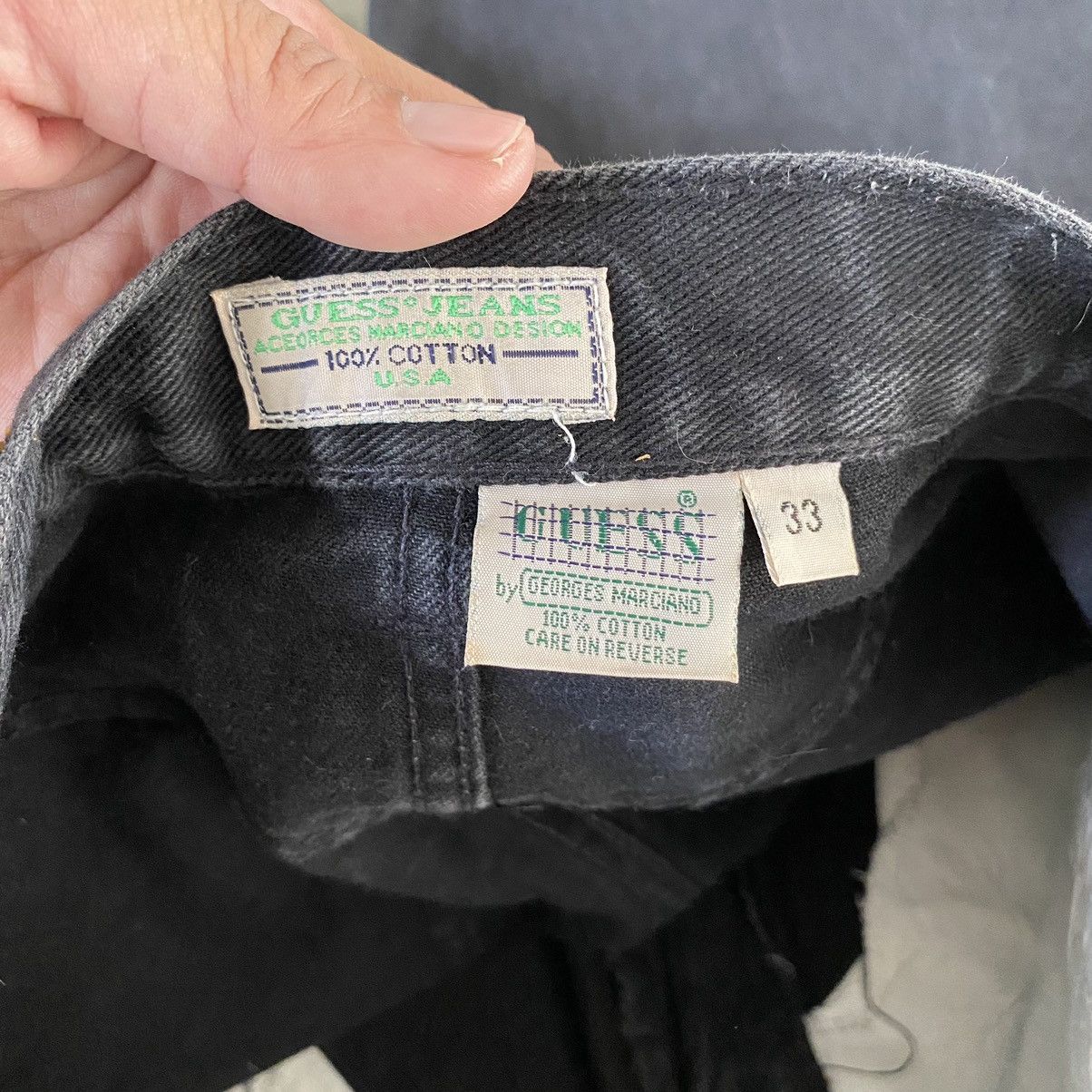 Guess VTG Guess George Marciano Faded Black Baggy Jeans Size US 31 - 17 Thumbnail