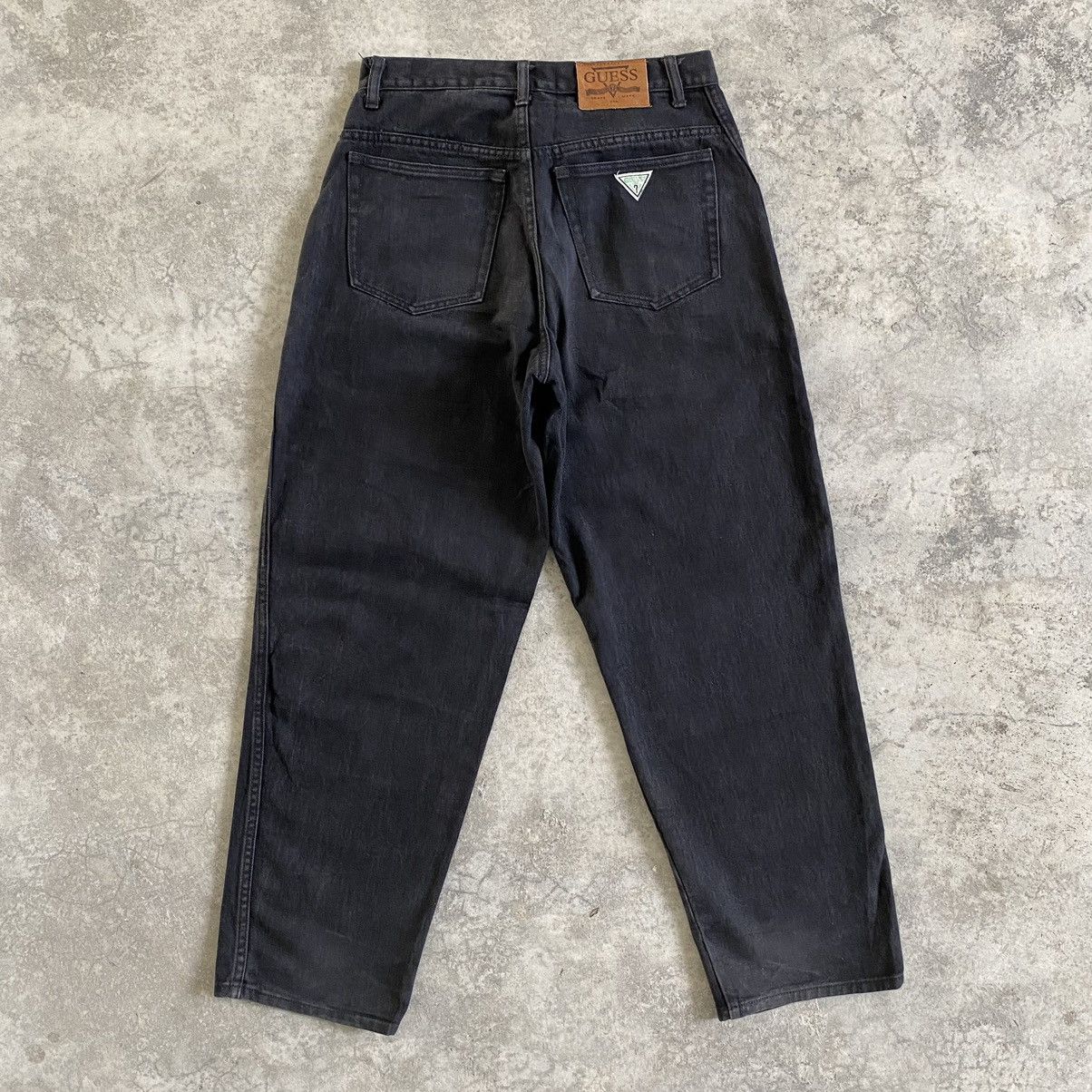 Guess VTG Guess George Marciano Faded Black Baggy Jeans Size US 31 - 11 Thumbnail