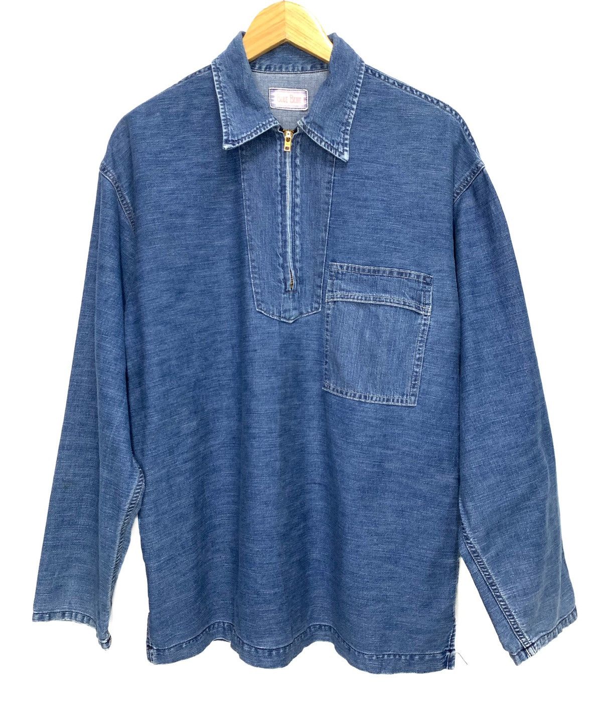 Blue Blue Japan × Japan Blue × Samurai Jeans 🇯🇵 RARE ‼️ 80s Blue Blue Indigo Pullover Denim Jacket Size US M / EU 48-50 / 2 - 2 Thumbnail