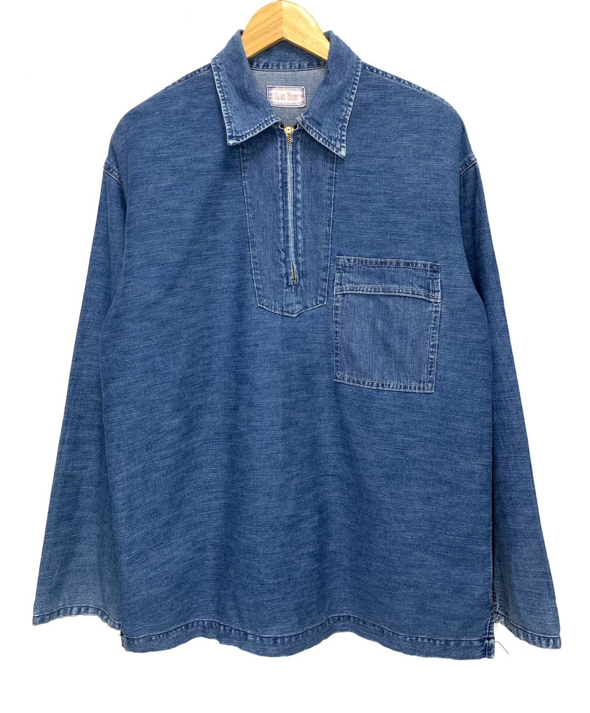 Blue Blue Japan × Japan Blue × Samurai Jeans 🇯🇵 RARE ‼️ 80s Blue Blue Indigo Pullover Denim Jacket Size US M / EU 48-50 / 2 - 1 Thumbnail