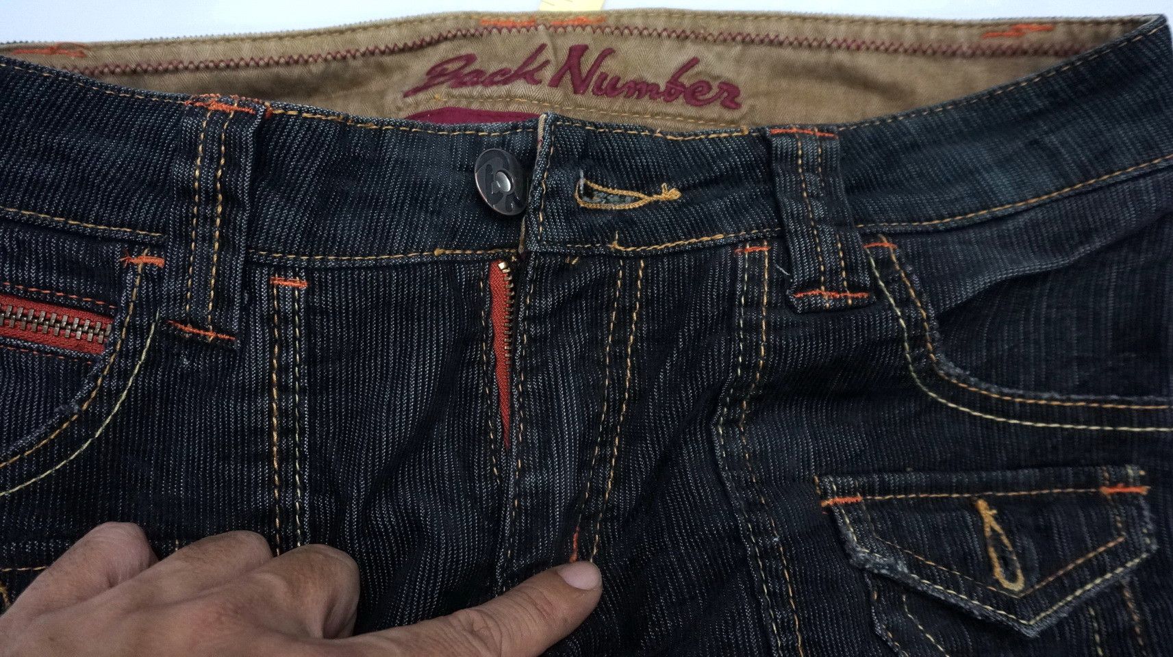 Japanese Brand BACK NUMBER Flared Skinny Low rise Womens Corduroy Size 29" - 16 Thumbnail