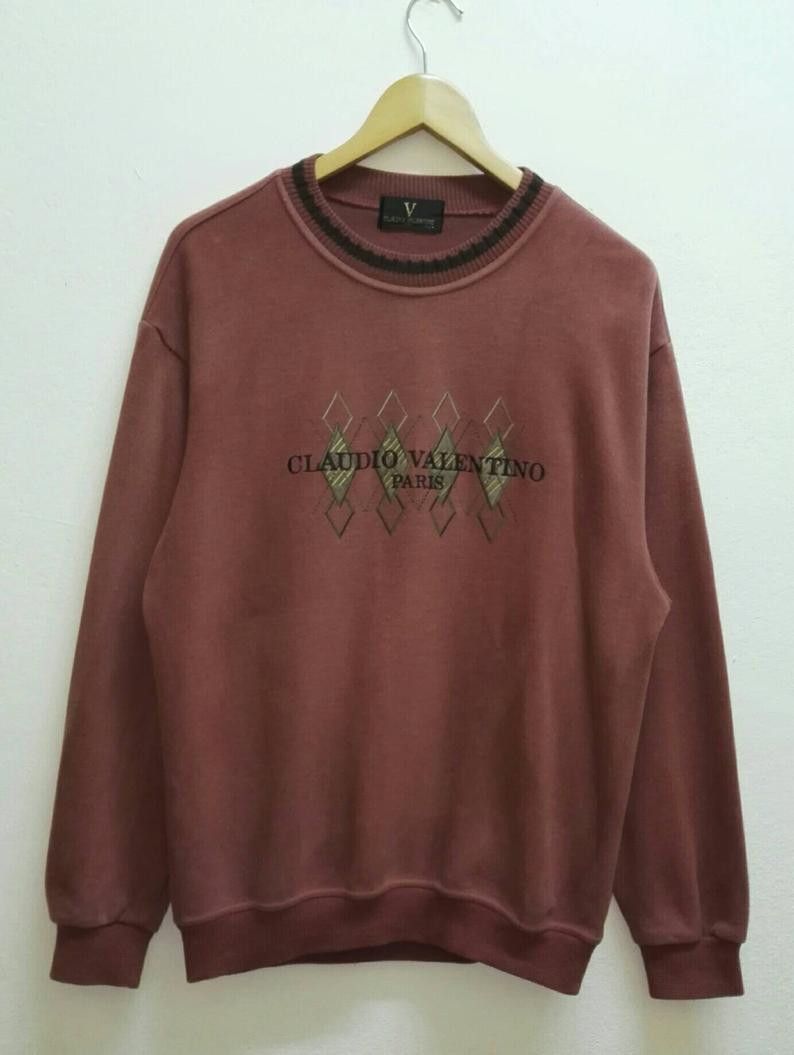 Valentino Claudio Valentino Italy Sweatshirt embroidered Big Logo Size US L / EU 52-54 / 3 - 1 Thumbnail