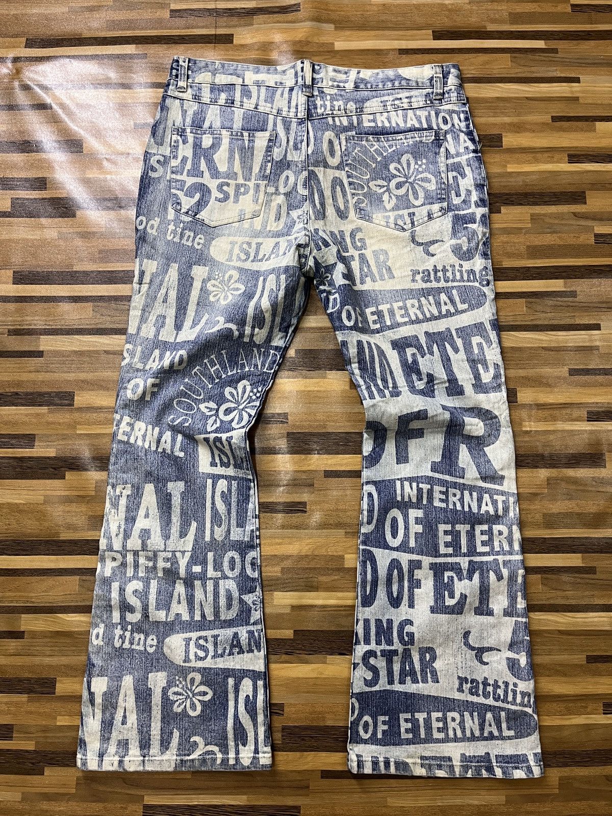 Japanese Brand Printed Hysteric Joueraux Echecs Denim Buttons Leg Bootcut Size US 34 / EU 50 - 14 Thumbnail