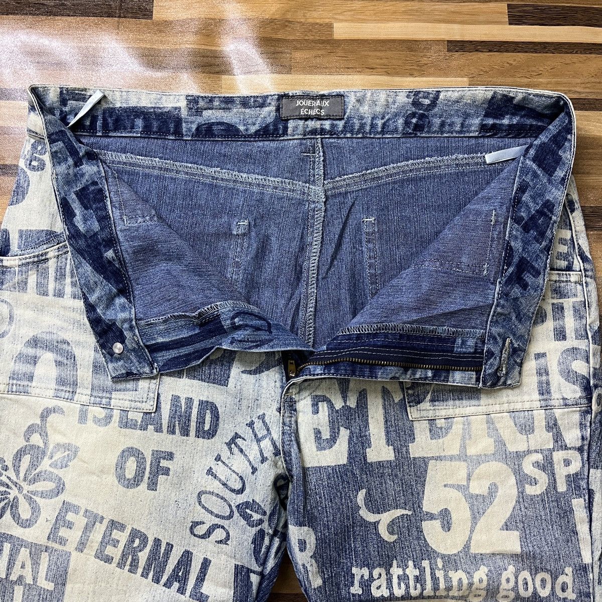 Japanese Brand Printed Hysteric Joueraux Echecs Denim Buttons Leg Bootcut Size US 34 / EU 50 - 8 Thumbnail