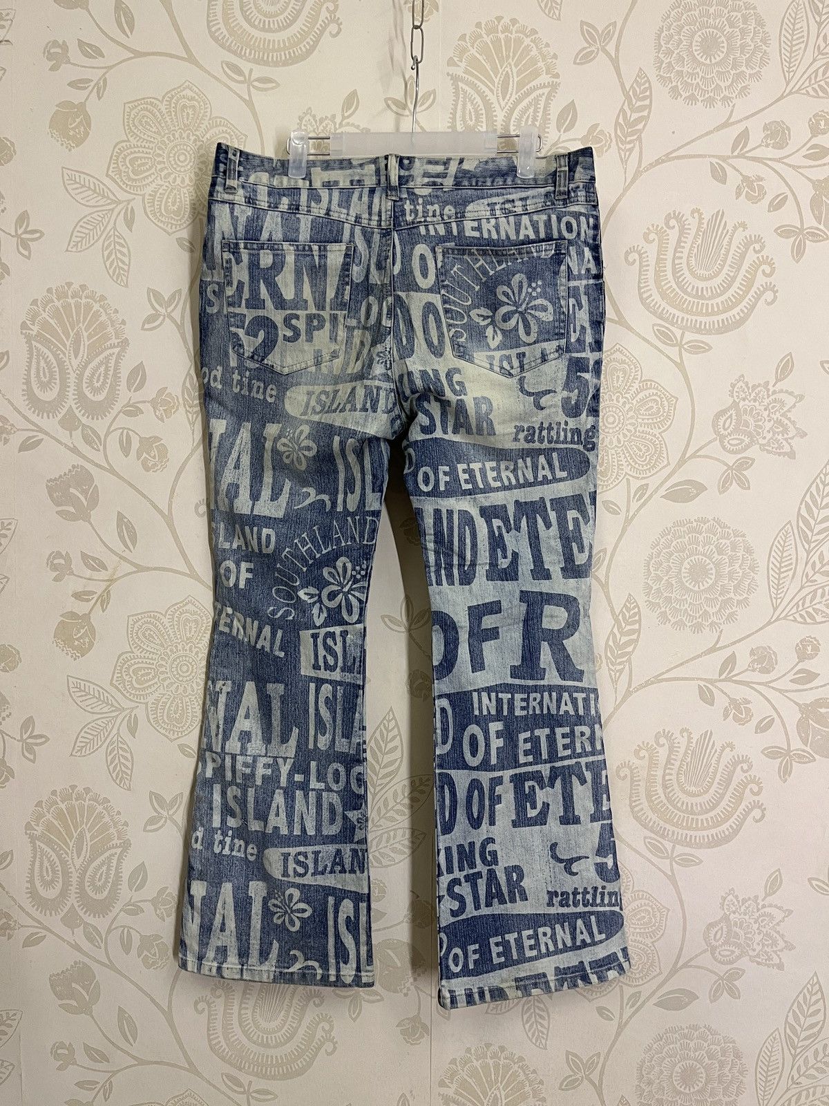 Japanese Brand Printed Hysteric Joueraux Echecs Denim Buttons Leg Bootcut Size US 34 / EU 50 - 16 Thumbnail