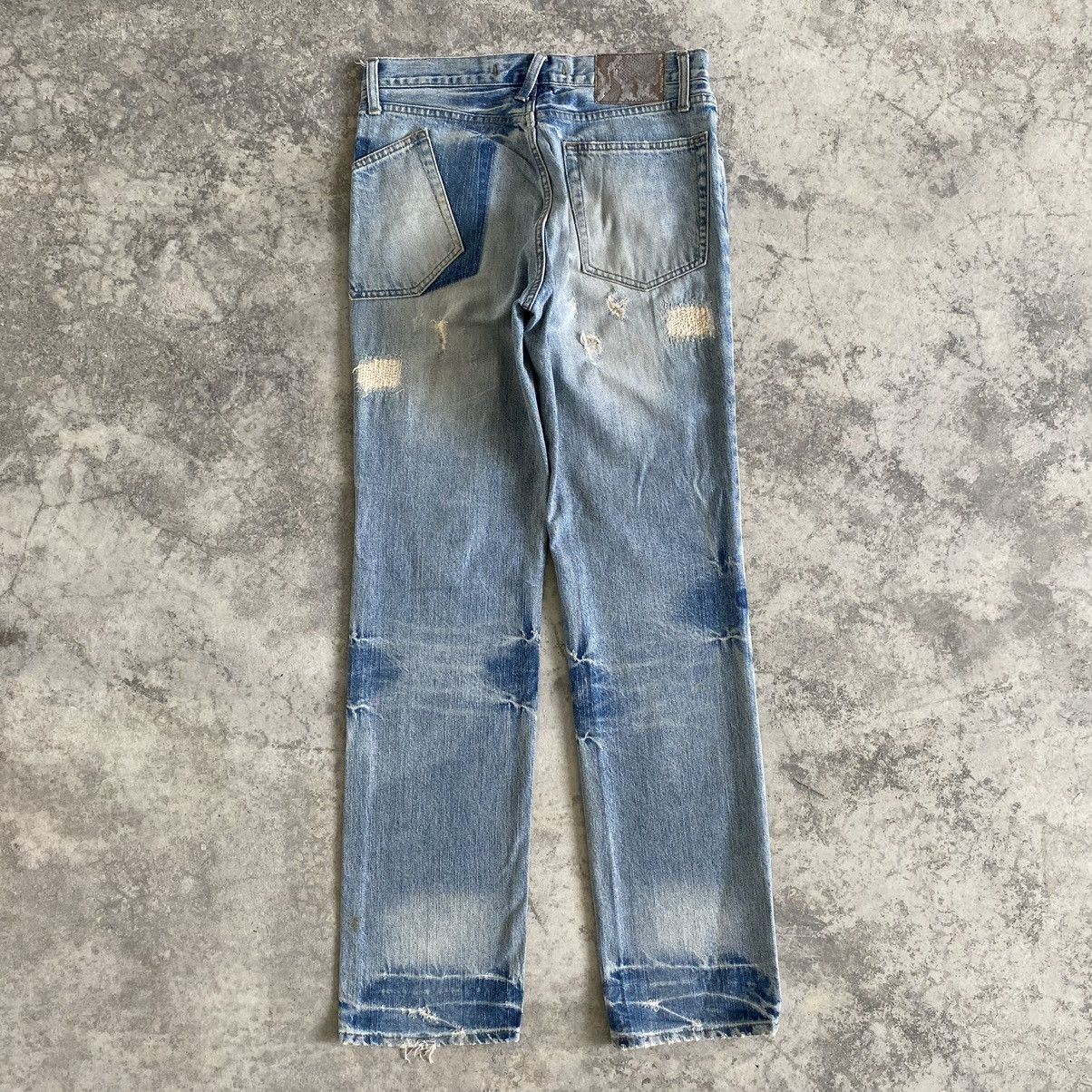 Japanese Brand PPFM Light Blue Distressed Denim Jeans Size US 30 / EU 46 - 9 Thumbnail
