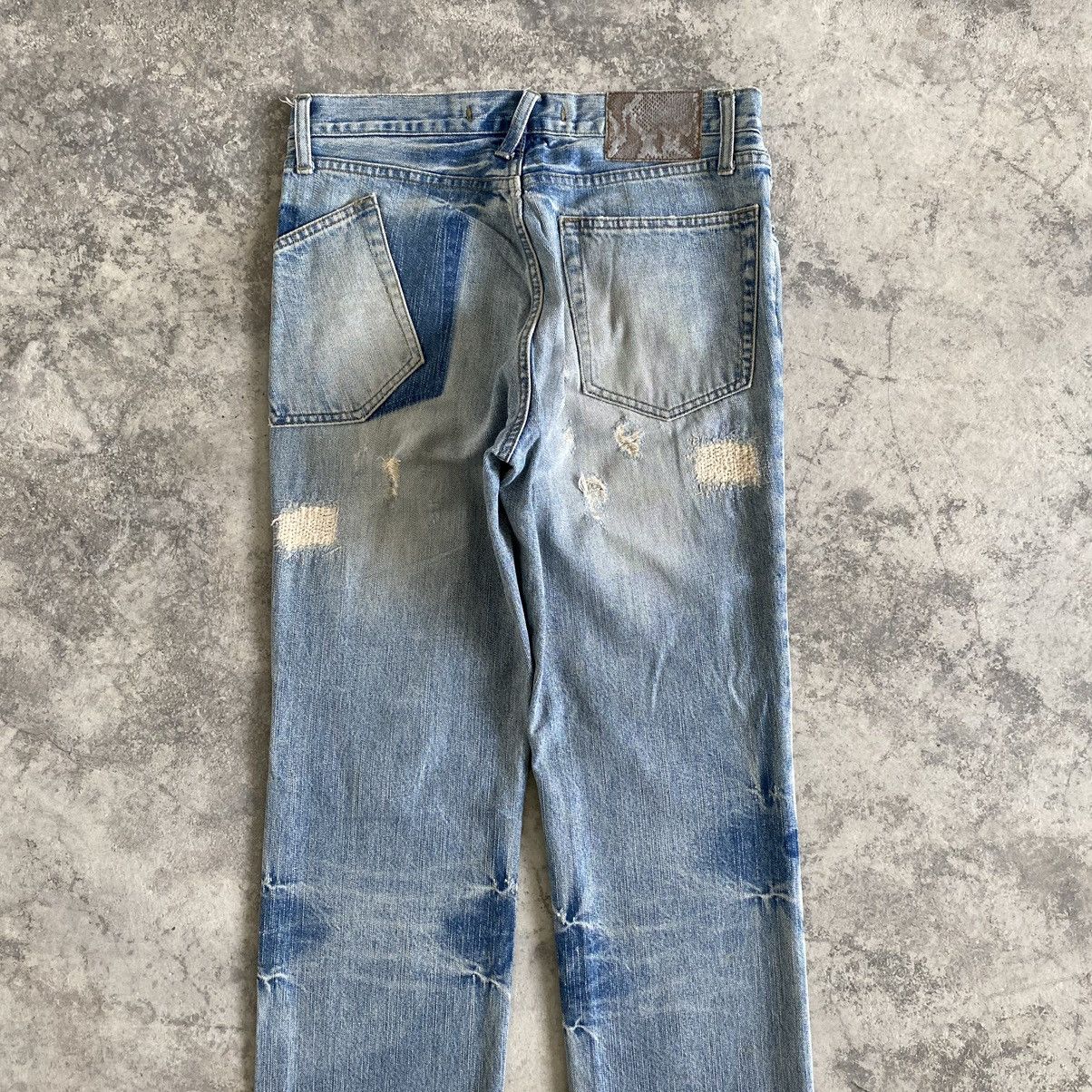 Japanese Brand PPFM Light Blue Distressed Denim Jeans Size US 30 / EU 46 - 10 Thumbnail