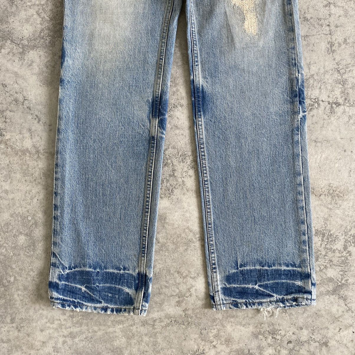 Japanese Brand PPFM Light Blue Distressed Denim Jeans Size US 30 / EU 46 - 5 Thumbnail