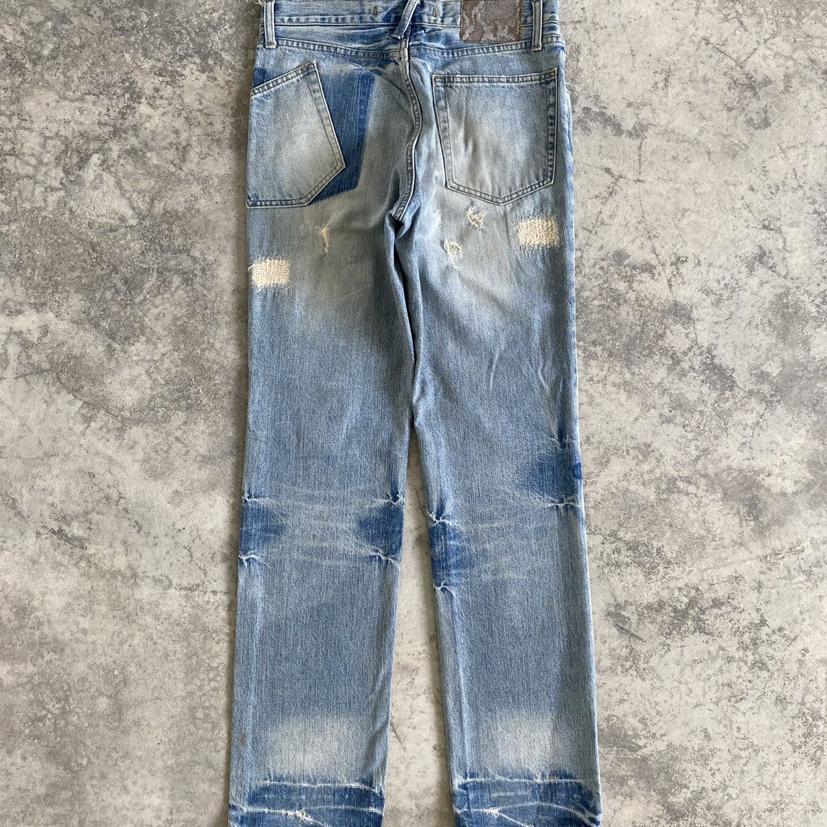 Japanese Brand PPFM Light Blue Distressed Denim Jeans Size US 30 / EU 46 - 12 Thumbnail