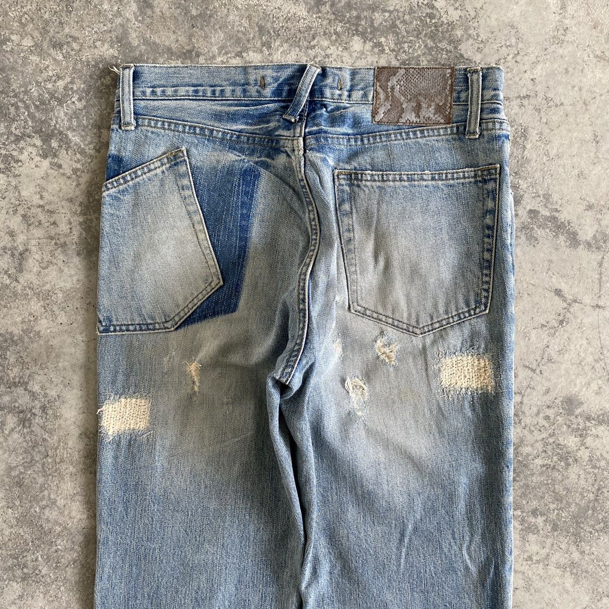 Japanese Brand PPFM Light Blue Distressed Denim Jeans Size US 30 / EU 46 - 13 Thumbnail