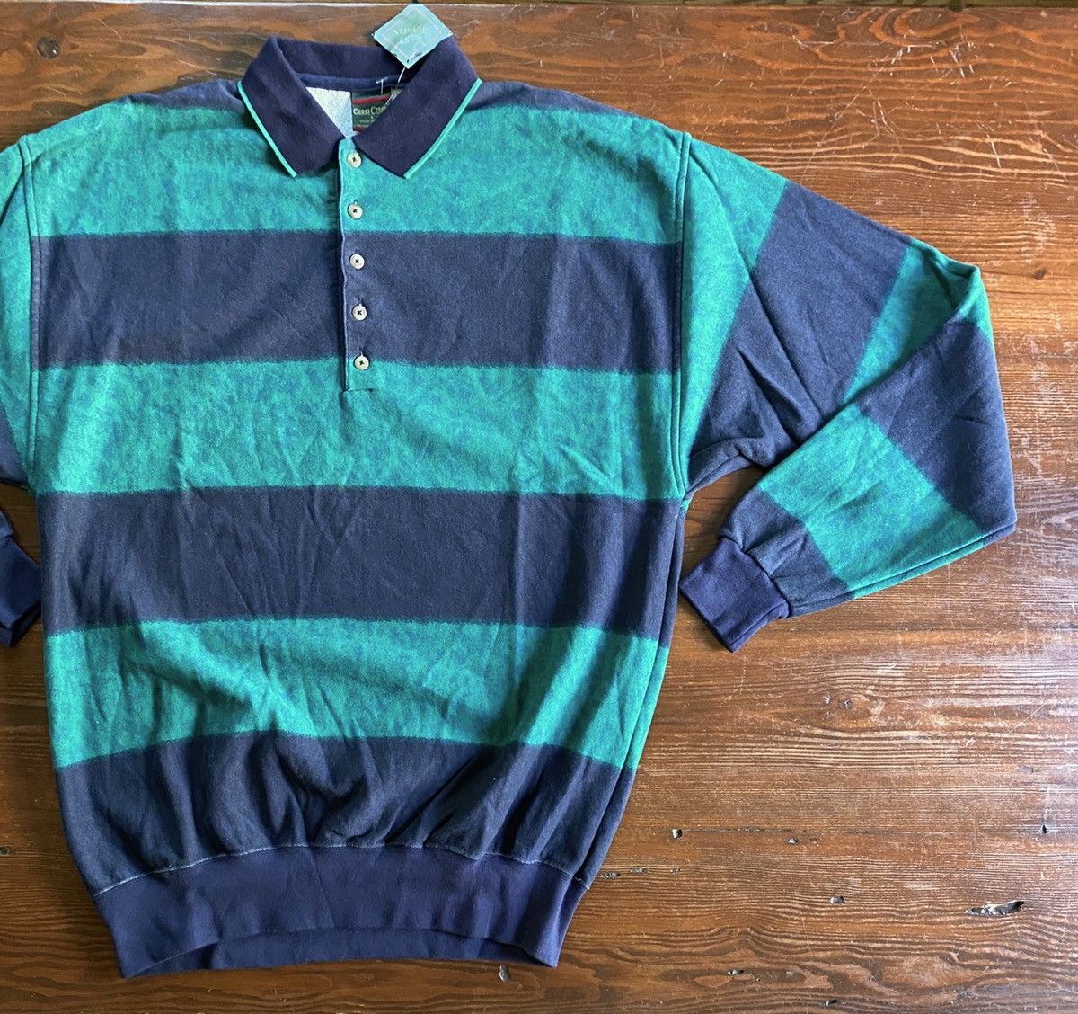 Vintage Vintage NWT 80’s Cross Creek Sweatshirt Style Polo Size US L / EU 52-54 / 3 - 1 Thumbnail