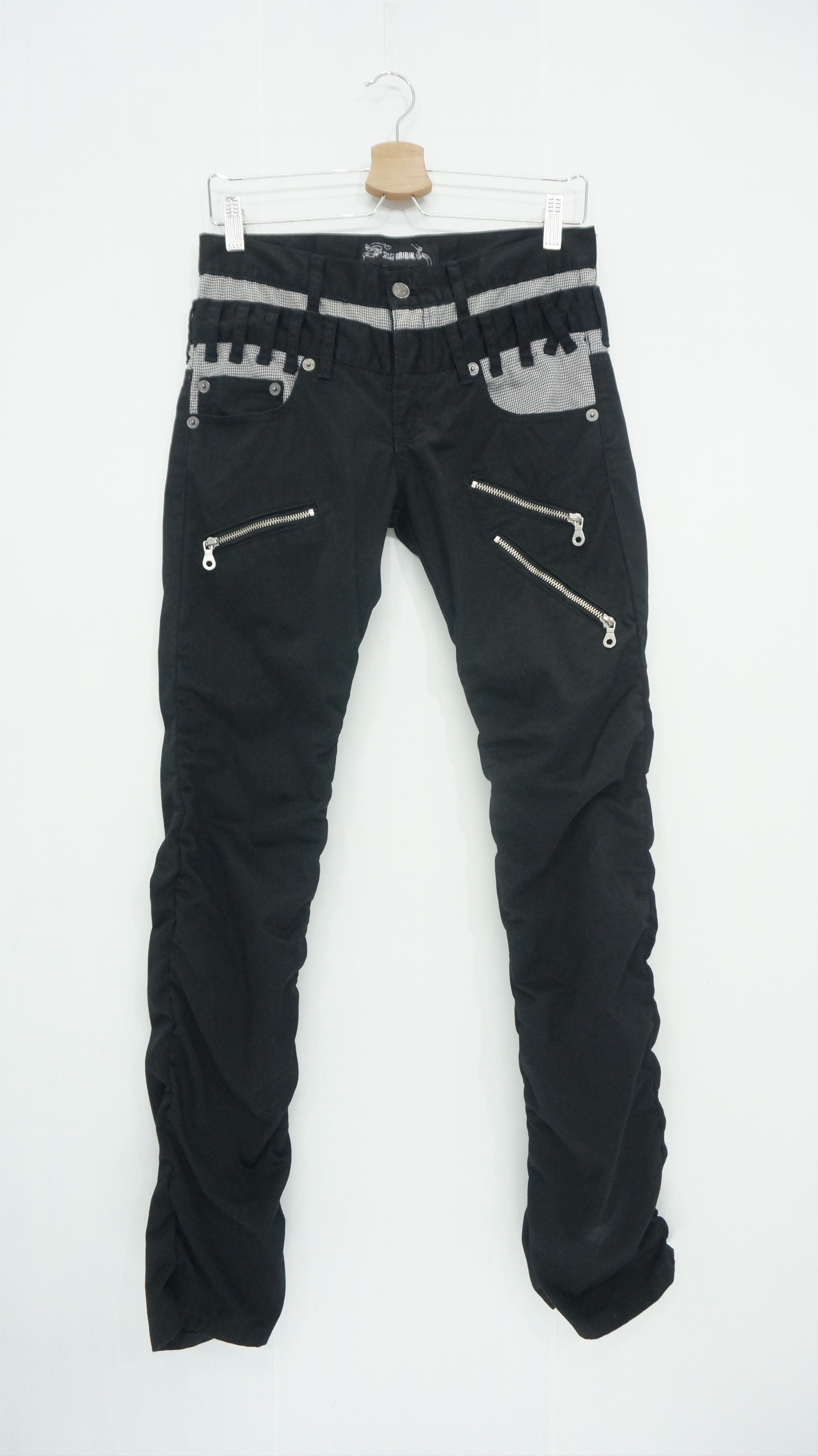 Japanese Brand Japan ORIRIN Skinny Petite Punk Shirring Leg Pants Size US 27 - 1 Thumbnail