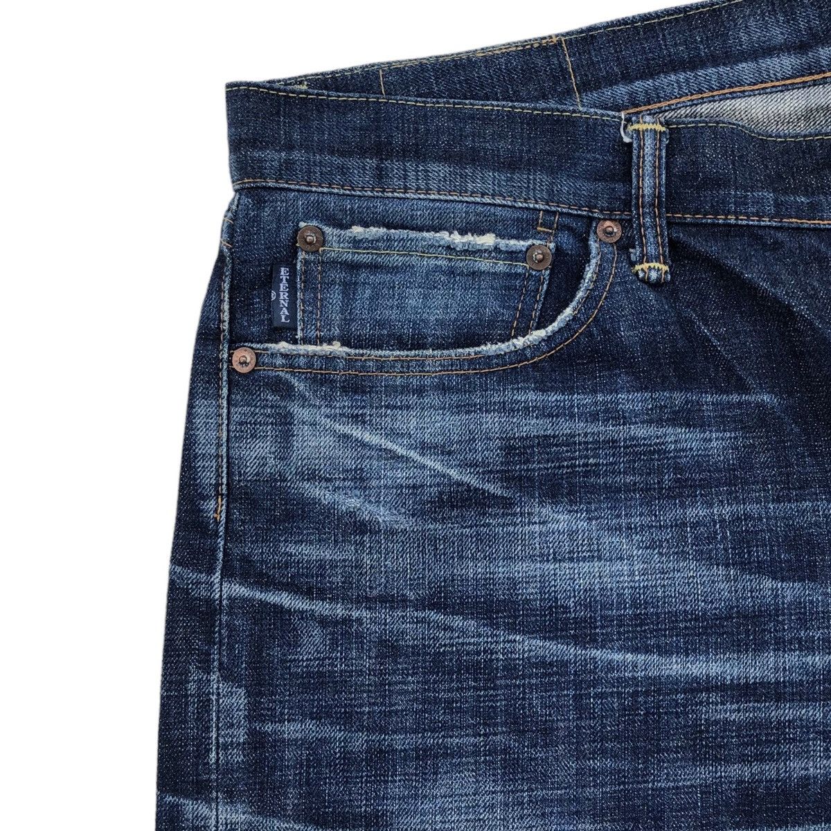 Eternal Japanese Indigo Blue ETERNAL Distressed Denim Pants Size US 36 / EU 52 - 7 Thumbnail