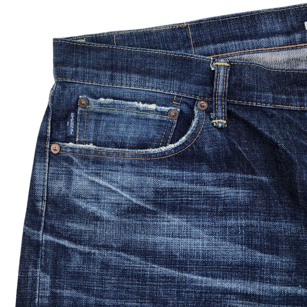 Eternal Japanese Indigo Blue ETERNAL Distressed Denim Pants Size US 36 / EU 52 - 9 Thumbnail