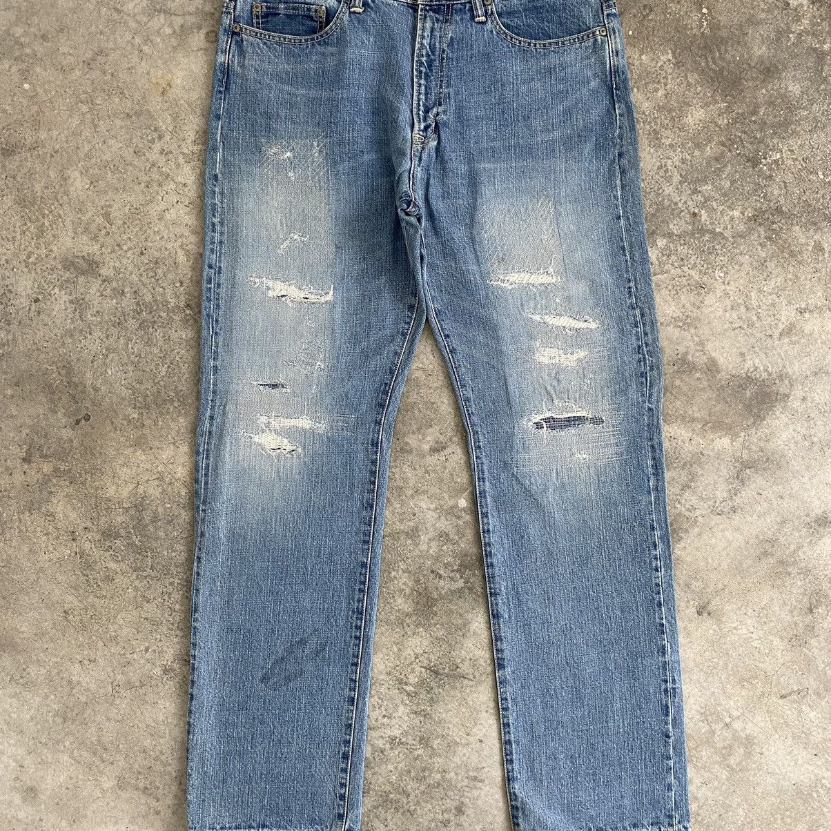 Japanese Brand Rats Made In Japan Distressed Selvedge Jeans Size US 36 / EU 52 - 2 Thumbnail