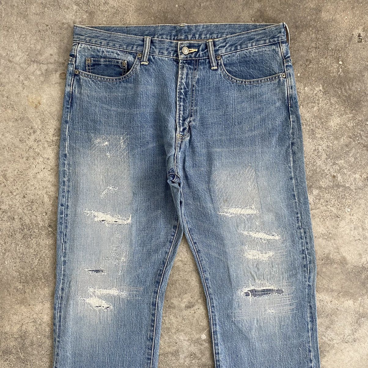 Japanese Brand Rats Made In Japan Distressed Selvedge Jeans Size US 36 / EU 52 - 3 Thumbnail