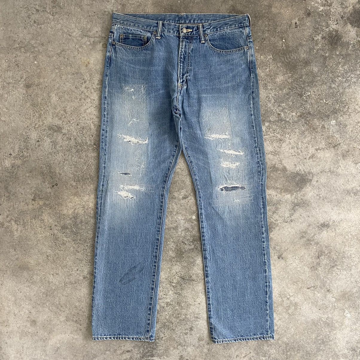Japanese Brand Rats Made In Japan Distressed Selvedge Jeans Size US 36 / EU 52 - 1 Thumbnail