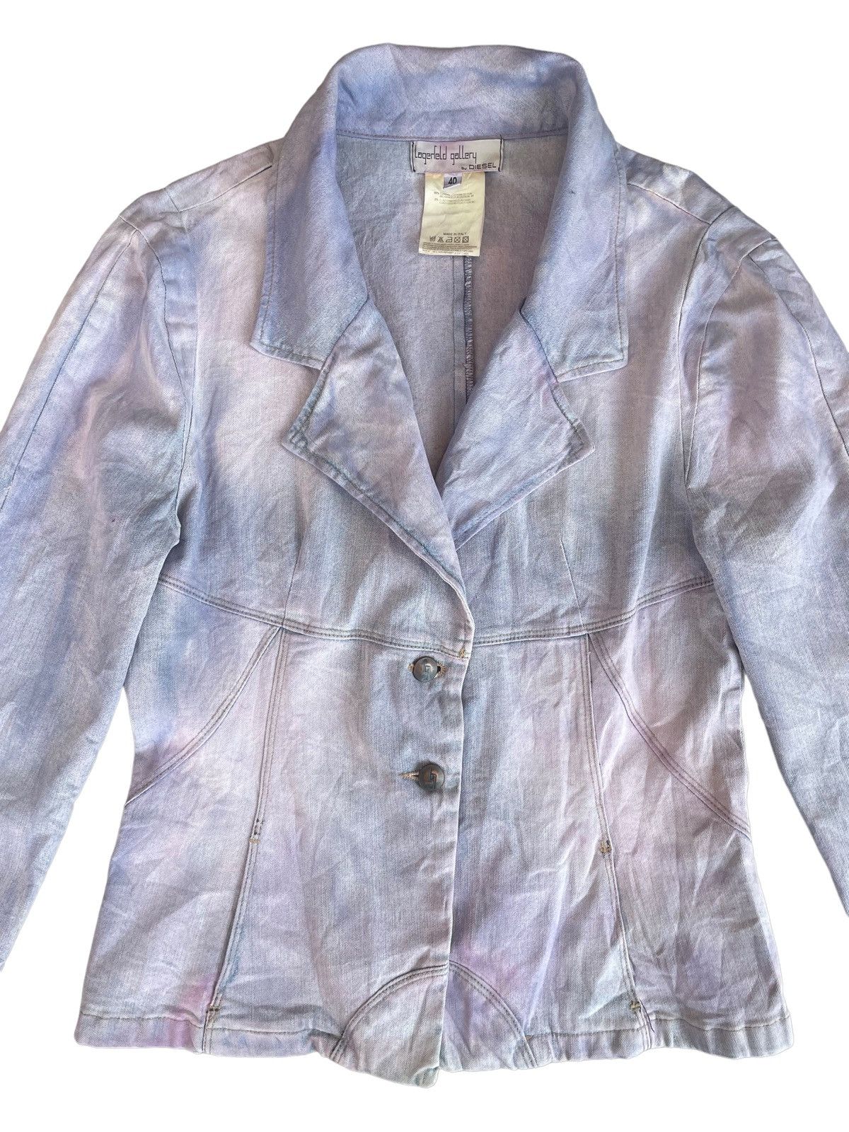 Karl Lagerfeld Lagerfeld Gallery By Diesel Purple/Blue Dyed Denim Jacket Size S / US 4 / IT 40 - 3 Thumbnail
