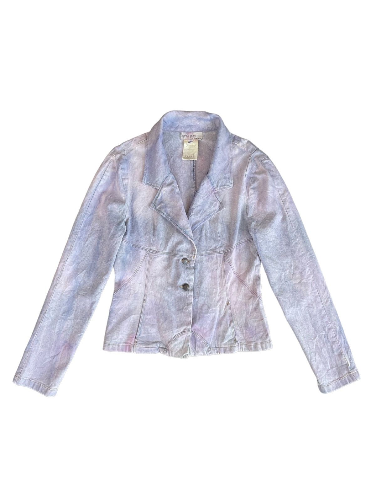 image of Lagerfeld Gallery By Diesel Purple/blue Dyed Denim Jacket in Light Purple, Women's (Size Small)