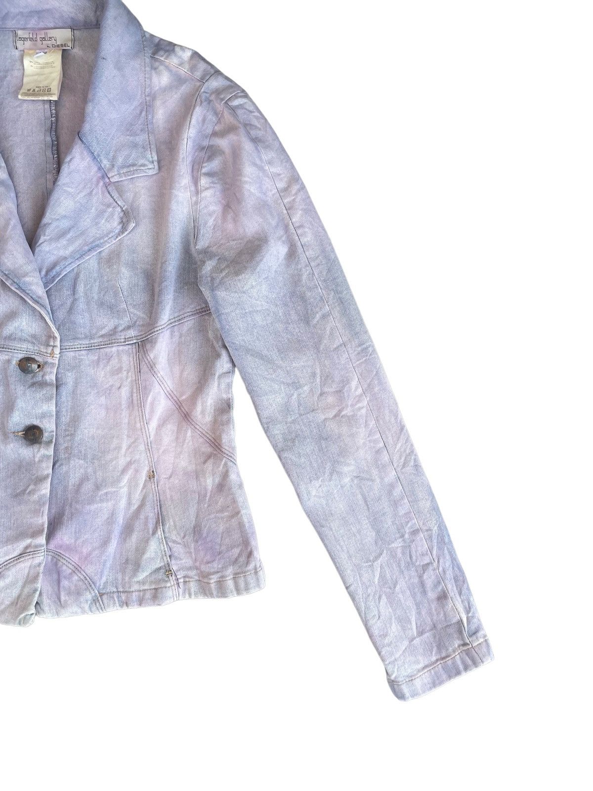 Karl Lagerfeld Lagerfeld Gallery By Diesel Purple/Blue Dyed Denim Jacket Size S / US 4 / IT 40 - 5 Thumbnail