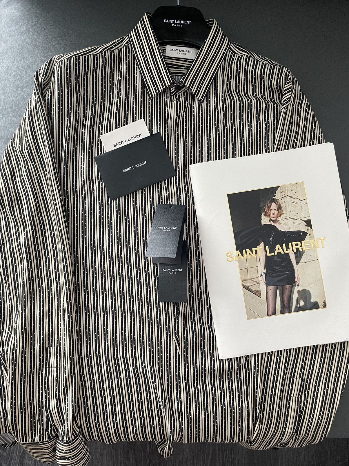 Saint Laurent Paris × Yves Saint Laurent Brand New Super Runway Limited Edition Chemise Viscose Shirt Size US M / EU 48-50 / 2 - 17 Thumbnail