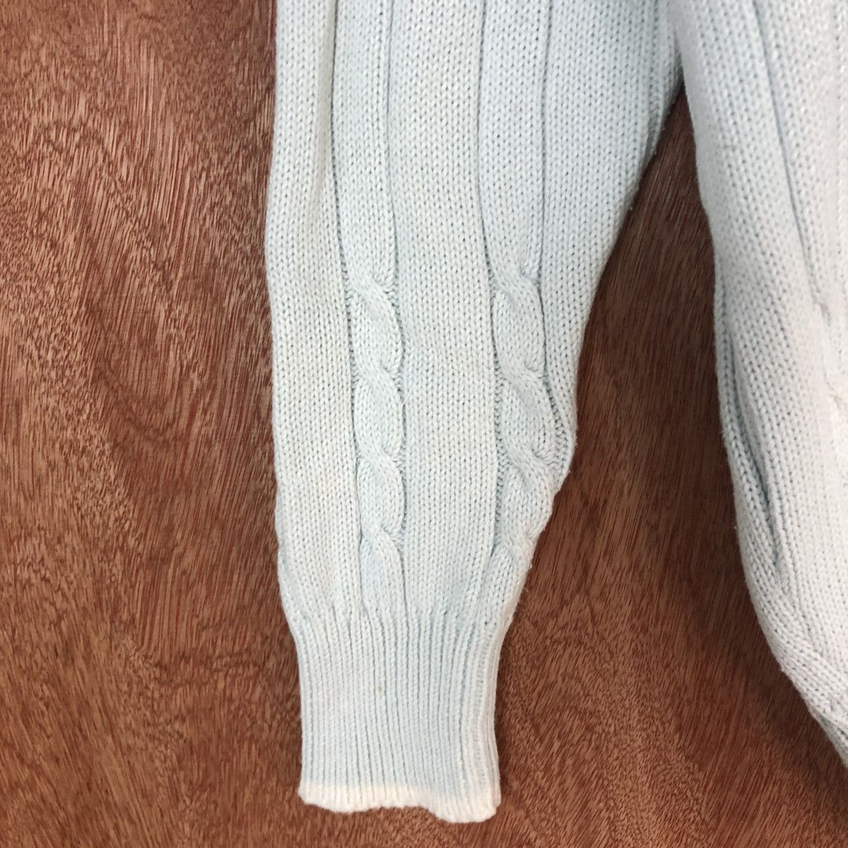Aran Isles Knitwear × Japanese Brand Stiens Soft Blue Shag aran isle cable Knitwear cardigan #917 Size US L / EU 52-54 / 3 - 6 Thumbnail