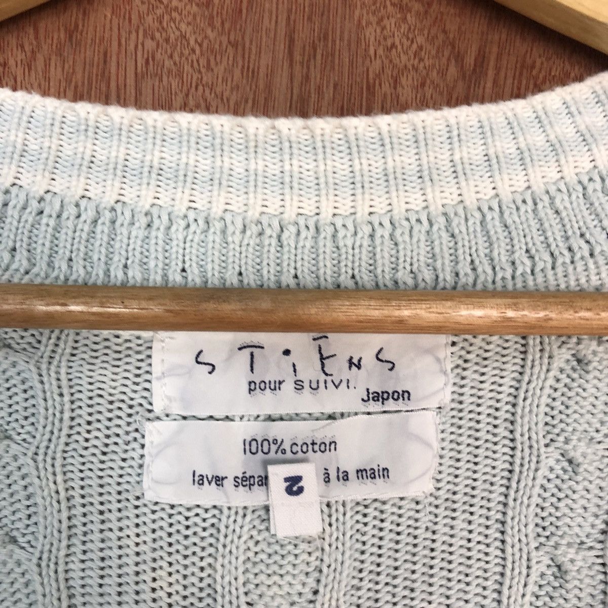 Aran Isles Knitwear × Japanese Brand Stiens Soft Blue Shag aran isle cable Knitwear cardigan #917 Size US L / EU 52-54 / 3 - 10 Thumbnail