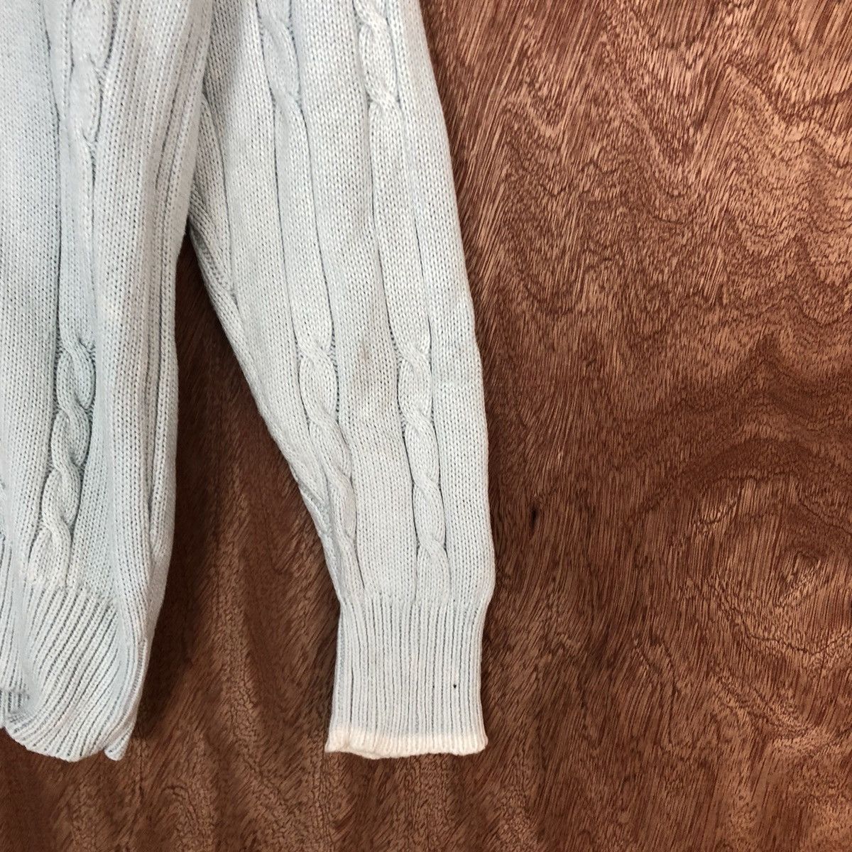 Aran Isles Knitwear × Japanese Brand Stiens Soft Blue Shag aran isle cable Knitwear cardigan #917 Size US L / EU 52-54 / 3 - 4 Thumbnail