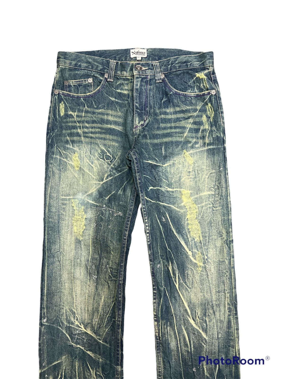Japanese Brand Japanese brand Nylaus Distressed denim pant Size US 34 / EU 50 - 3 Thumbnail