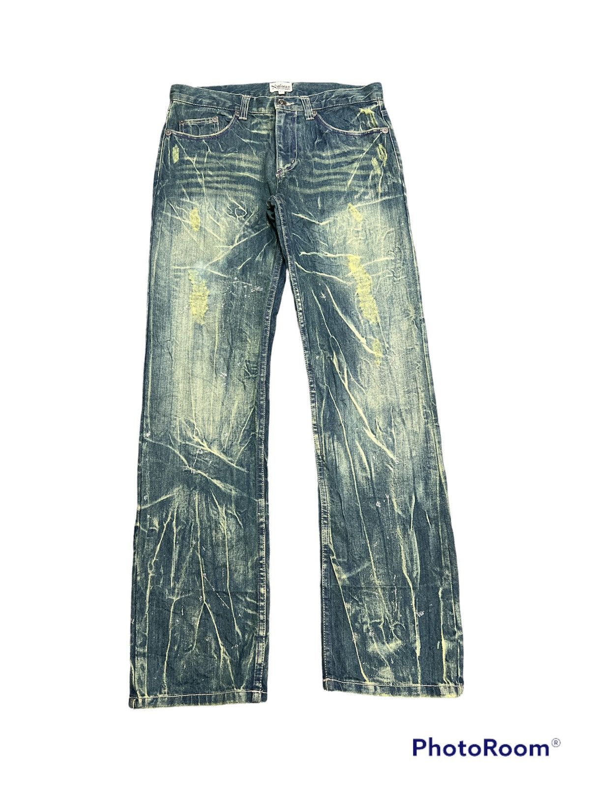 Japanese Brand Japanese brand Nylaus Distressed denim pant Size US 34 / EU 50 - 1 Thumbnail