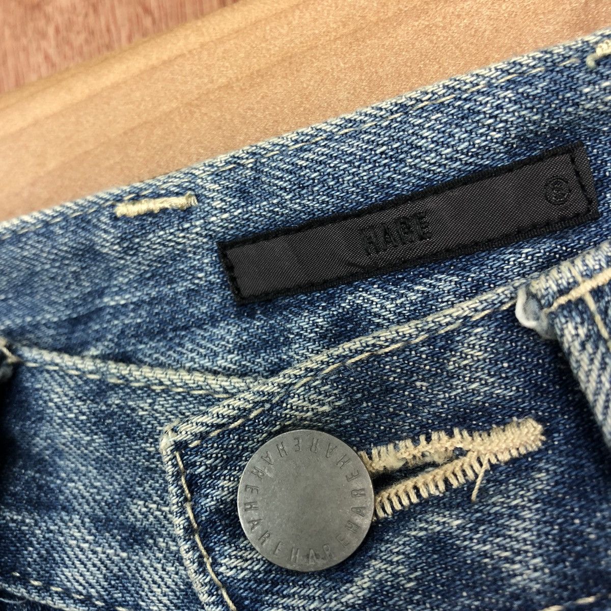 HARE DLL Hare Blue Japan faded denim Jeans #2125 Size US 29 - 5 Thumbnail