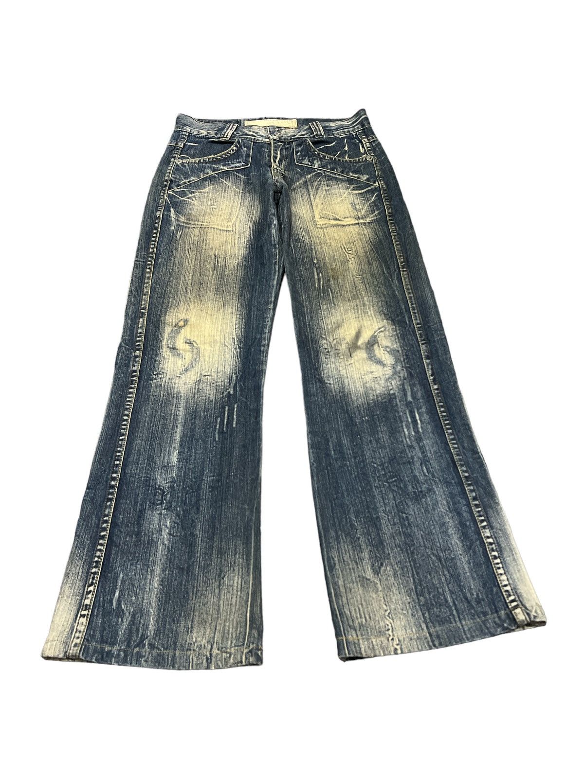 Japanese Brand BAGGY💥VINTAGE Y2K T2X DISTRESSED DENIM PANT Size US 30 / EU 46 - 2 Thumbnail