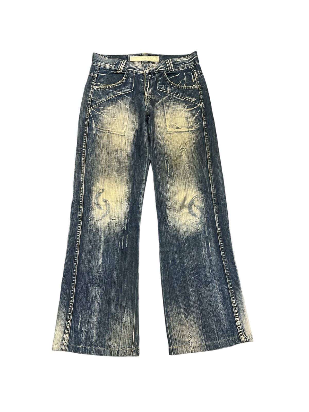 image of Avant Garde Baggyvintage Y2K T2X Distressed Denim Pant in Blue, Men's (Size 30)