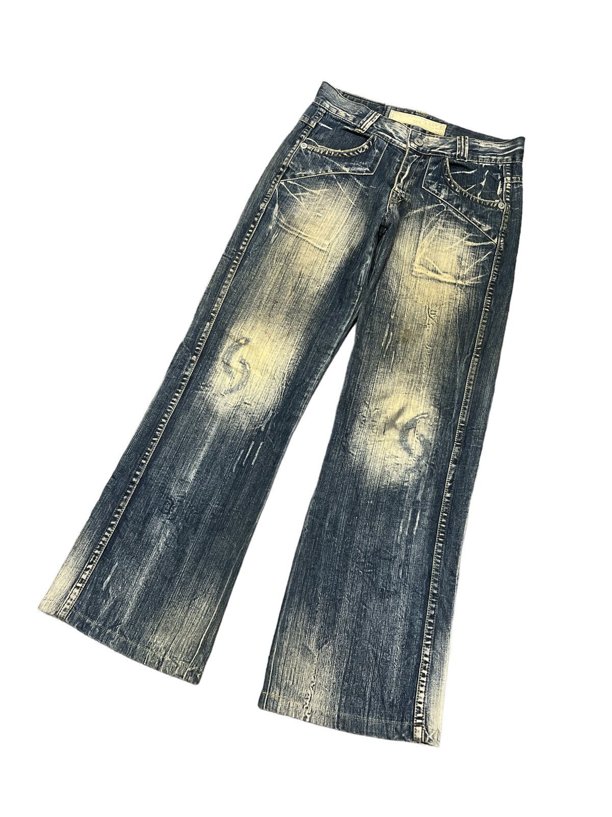 Japanese Brand BAGGY💥VINTAGE Y2K T2X DISTRESSED DENIM PANT Size US 30 / EU 46 - 4 Thumbnail