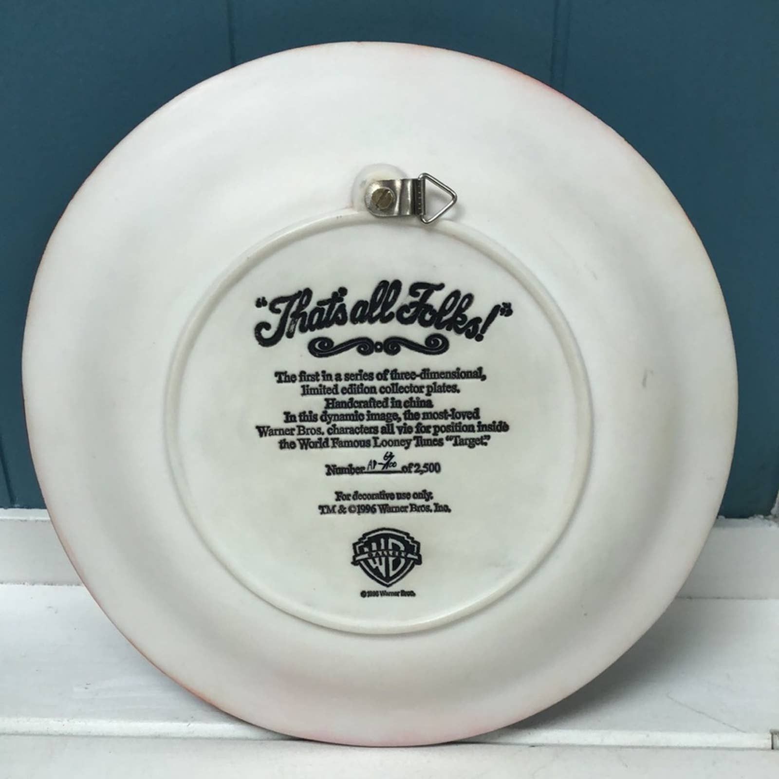 Warner Bros In the 3rd Dimension Plate ~ That's All Folks