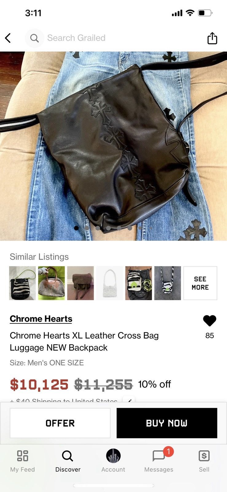 Chrome Hearts Chrome Hearts XL multi cemetery cross bag 100% authentic Size ONE SIZE - 24 Thumbnail