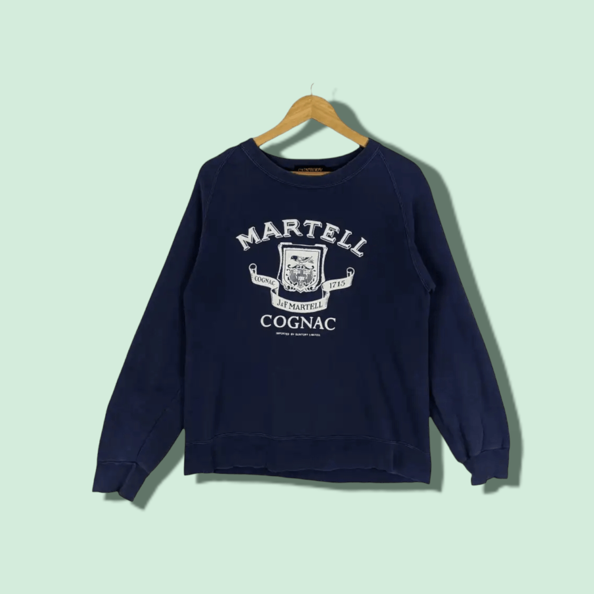Japanese Brand Vintage 80's SUNTORY Martell Cognac Jumper Sweatshirt Size US M / EU 48-50 / 2 - 1 Thumbnail