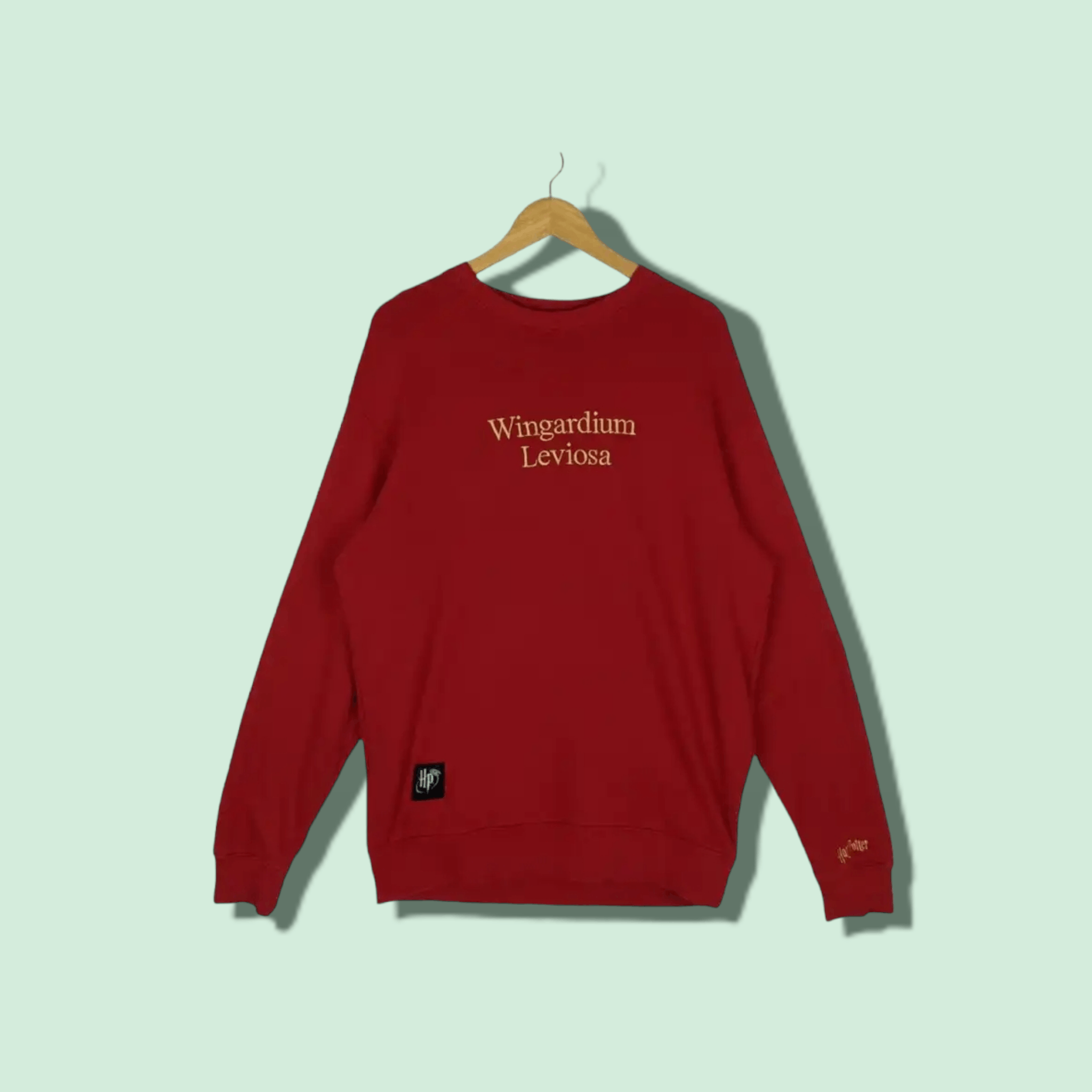 Disney HARRY PORTER Wingardium Leviosa Spell Out Jumper Sweatshirt Size US XL / EU 56 / 4 - 1 Thumbnail