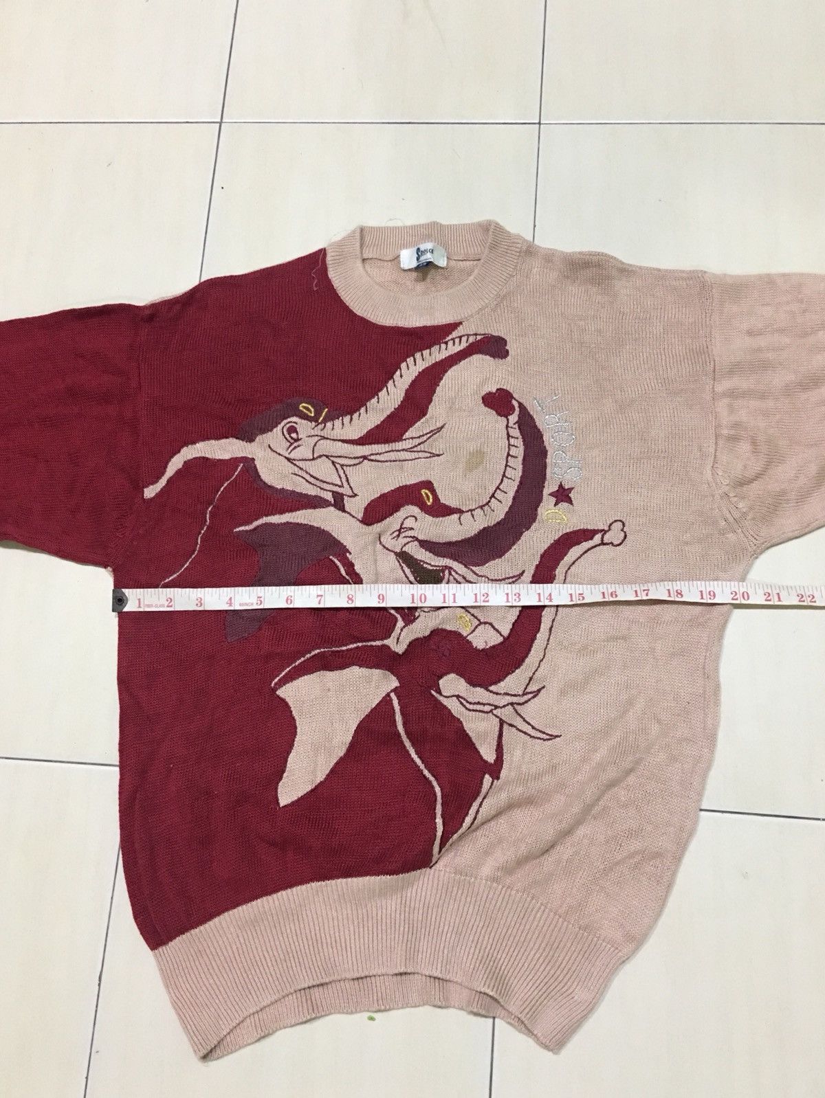 Vintage Vintage Animal Illustration polo sweater knitwear design Size US L / EU 52-54 / 3 - 5 Thumbnail